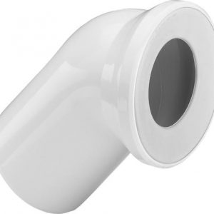 Cot de scurgere la 45° pentru vase WC din plastic – alb