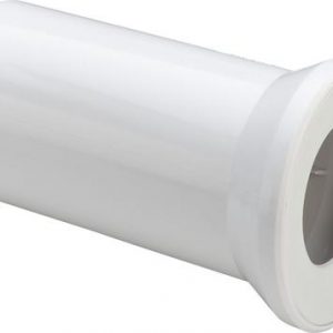Racord drept pentru vase WC din plastic – alb – 150 mm
